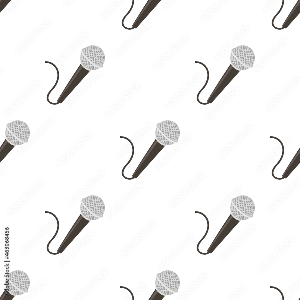 Poster microphone pattern seamless background texture repeat wallpaper geometric vector