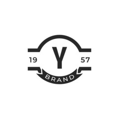 Vintage Insignia Letter Y Logo Design Template Element. Suitable for Identity, Label, Badge, Cafe, Hotel Icon Vector