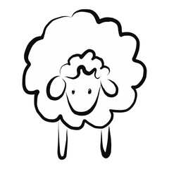 Sheep sketch icon for web, mobile and infographics. Hand drawn sheep icon. Sheep vector icon. Sheep icon isolated on white background.