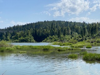 Lake Bajer or Artificial reservoir Bajer on the river Licanka, Fuzine - Gorski kotar, Croatia (Umjetno akumulacijsko jezero Bajer na rijeci Ličanki ili Bajersko jezero, Fužine - Gorski kotar, Hrvatska