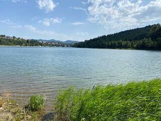 Lake Bajer or Artificial reservoir Bajer on the river Licanka, Fuzine - Gorski kotar, Croatia...