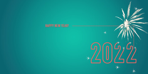 Happy New Year 2022! Green background