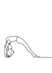 One continuous line drawing, exercise time for yoga
