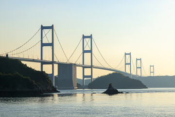 大島から見たしまなみ海道(来島海峡大橋)　愛媛県今治市　Shimanami Kaido seen from Oshima (Kurushima Kaikyo Bridge)　Ehime-ken Imabari city