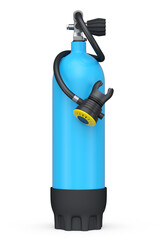 Naklejka premium Blue diving tank full oxygen for snorkeling isolated on a white background