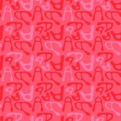 Seamless vector hand drawn pattern with repeat letter A