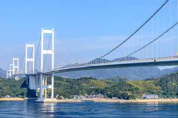 糸山展望台から見たしまなみ海道（来島海峡大橋）　愛媛県今治市　Shimanami Kaido seen from Itoyama Observatory (Kurushima Kaikyo Bridge) Ehime-ken Imabari city