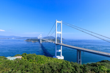 糸山展望台から見たしまなみ海道（来島海峡大橋）　愛媛県今治市　Shimanami Kaido seen from Itoyama Observatory (Kurushima Kaikyo Bridge) Ehime-ken Imabari city