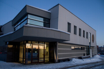 building in winter