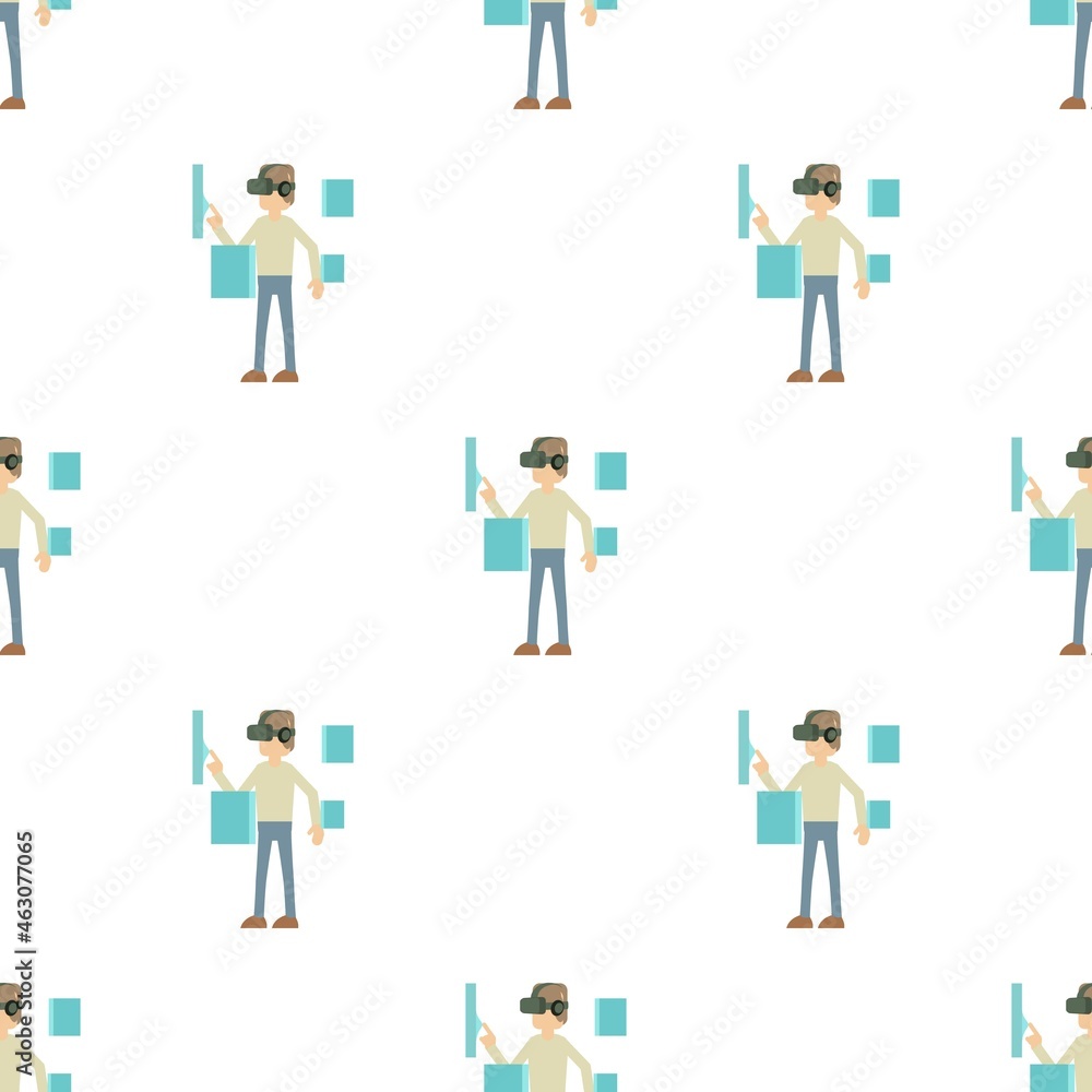 Poster man with high tech smart glasses pattern seamless background texture repeat wallpaper geometric vect