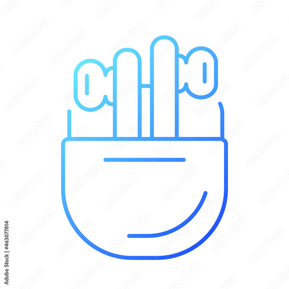 Poster charging case for wireless earphones gradient linear vector icon. portable device for recharging ear