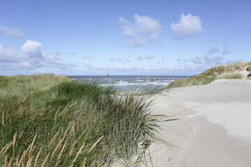 Plage de la mer du Nord, île d& 39 Ameland, néerlandais.