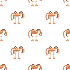Robot octopus pattern seamless background texture repeat wallpaper geometric vector