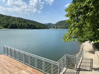 Circular recreational trail around the artificial accumulation lake Bajer, Fuzine - Gorski kotar, Croatia (Kružna rekreativna staza oko umjetnog akumulacijskog jezera Bajer, Fužine - Hrvatska)