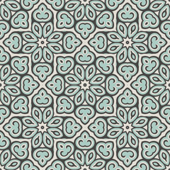 Vector seamless background. Round texture. Endless hand-drawn colorful pattern. Use for wallpaper, textile, book cover, clothes. Make in white, grey and blue colors