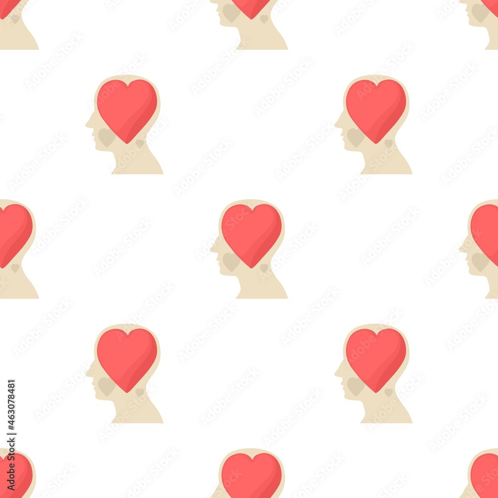 Poster head with heart pattern seamless background texture repeat wallpaper geometric vector