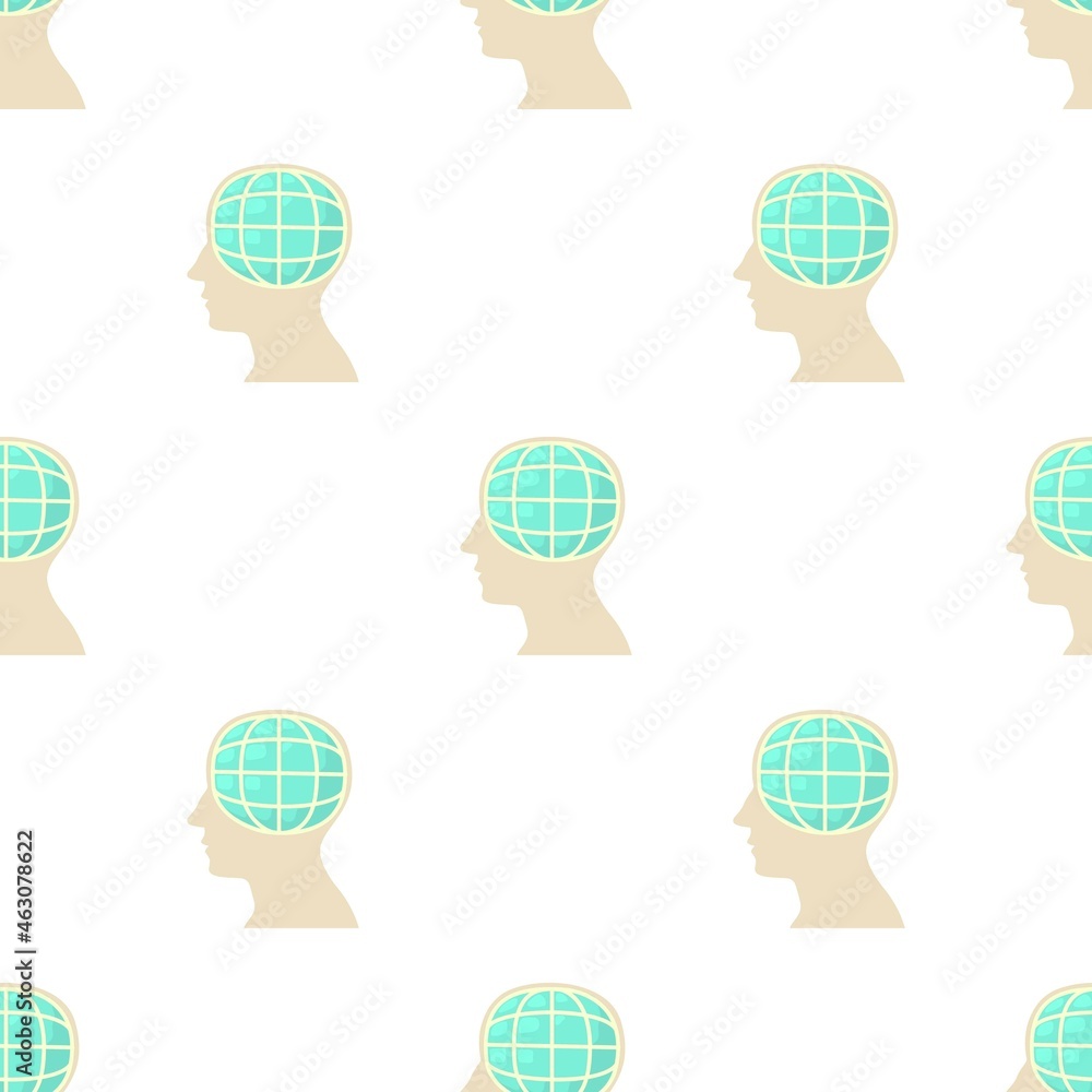 Poster head with globe pattern seamless background texture repeat wallpaper geometric vector