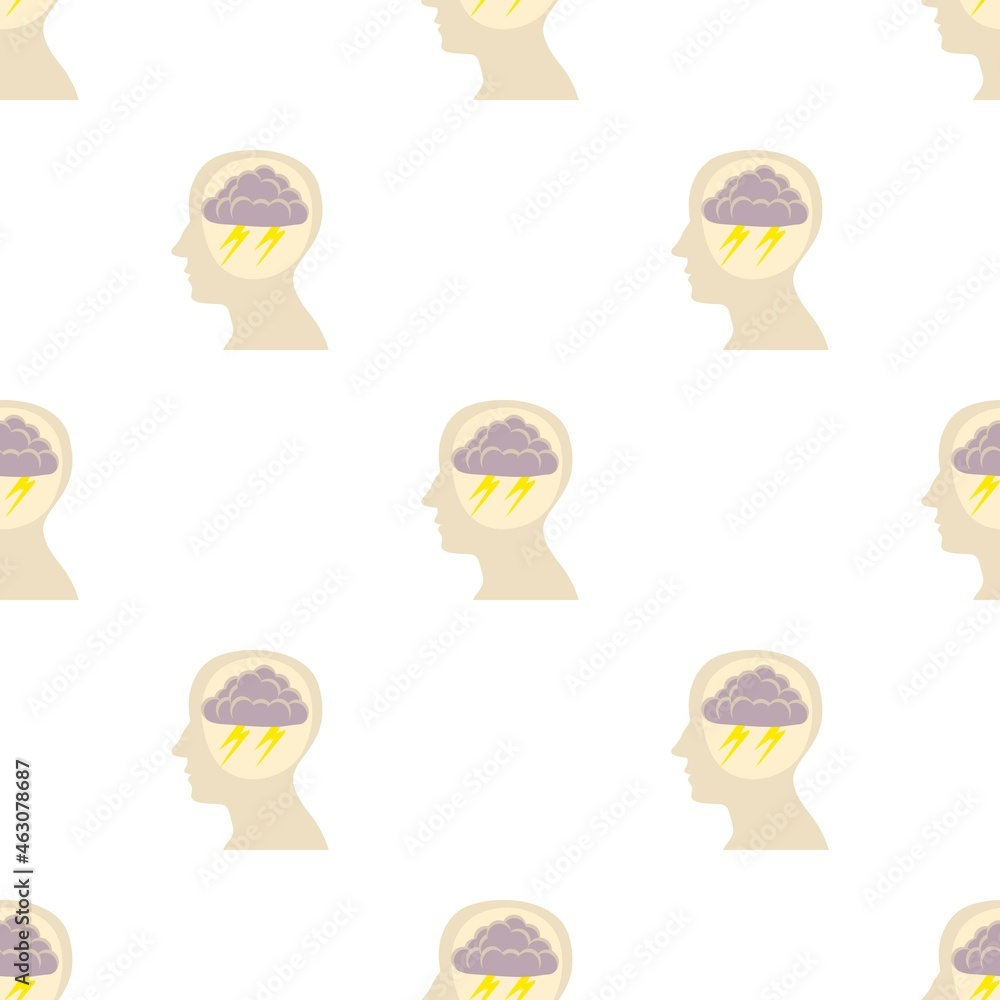Poster head with storm pattern seamless background texture repeat wallpaper geometric vector