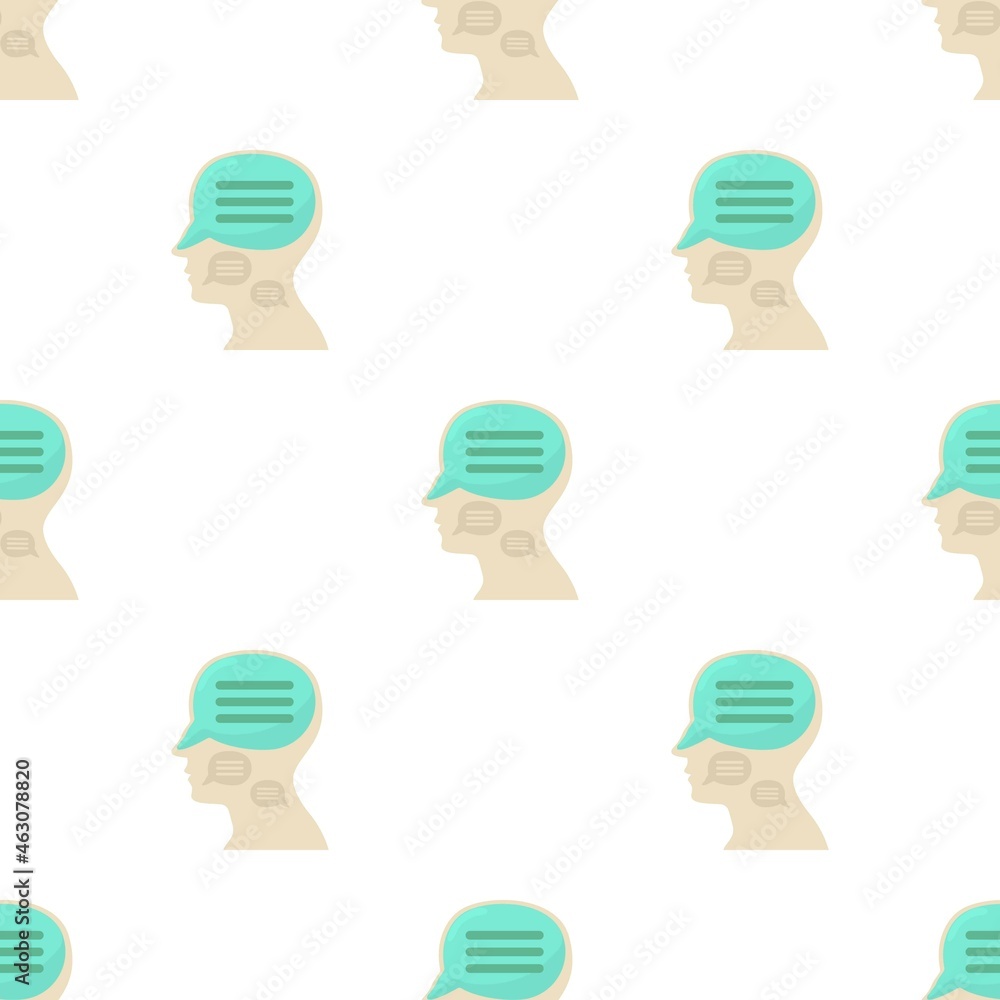 Poster head with chat pattern seamless background texture repeat wallpaper geometric vector