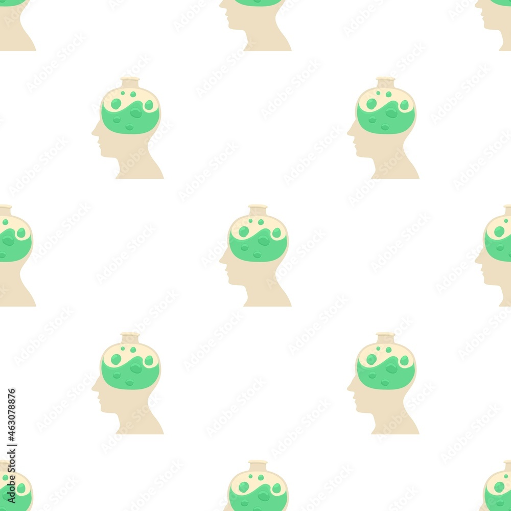 Poster Head with flask pattern seamless background texture repeat wallpaper geometric vector