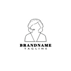 call center logo cartoon design template icon black isolated illustration