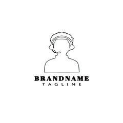 simple call center logo cartoon design template icon black isolated vector illustration