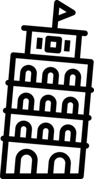 recommend clip art: leaning tower of pisa outline icon