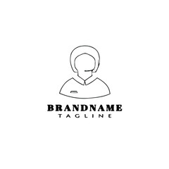 call center logo cute design template icon black isolated vector illustration