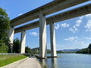 Viadukt over lake Bajer, Bajer Bridge or Viaduct Bajer in Fuzine - Gorski kotar, Croatia (Most...