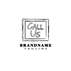 call us now logo cute design template icon black isolated vector illustration