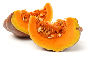 pumpkin slices isolated on the white background .