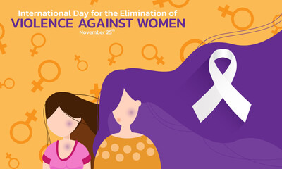 Vector illustration of a Background For International Day for the Elimination of Violence Against Women