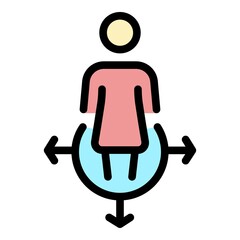 Virus social distance icon. Outline virus social distance vector icon color flat isolated