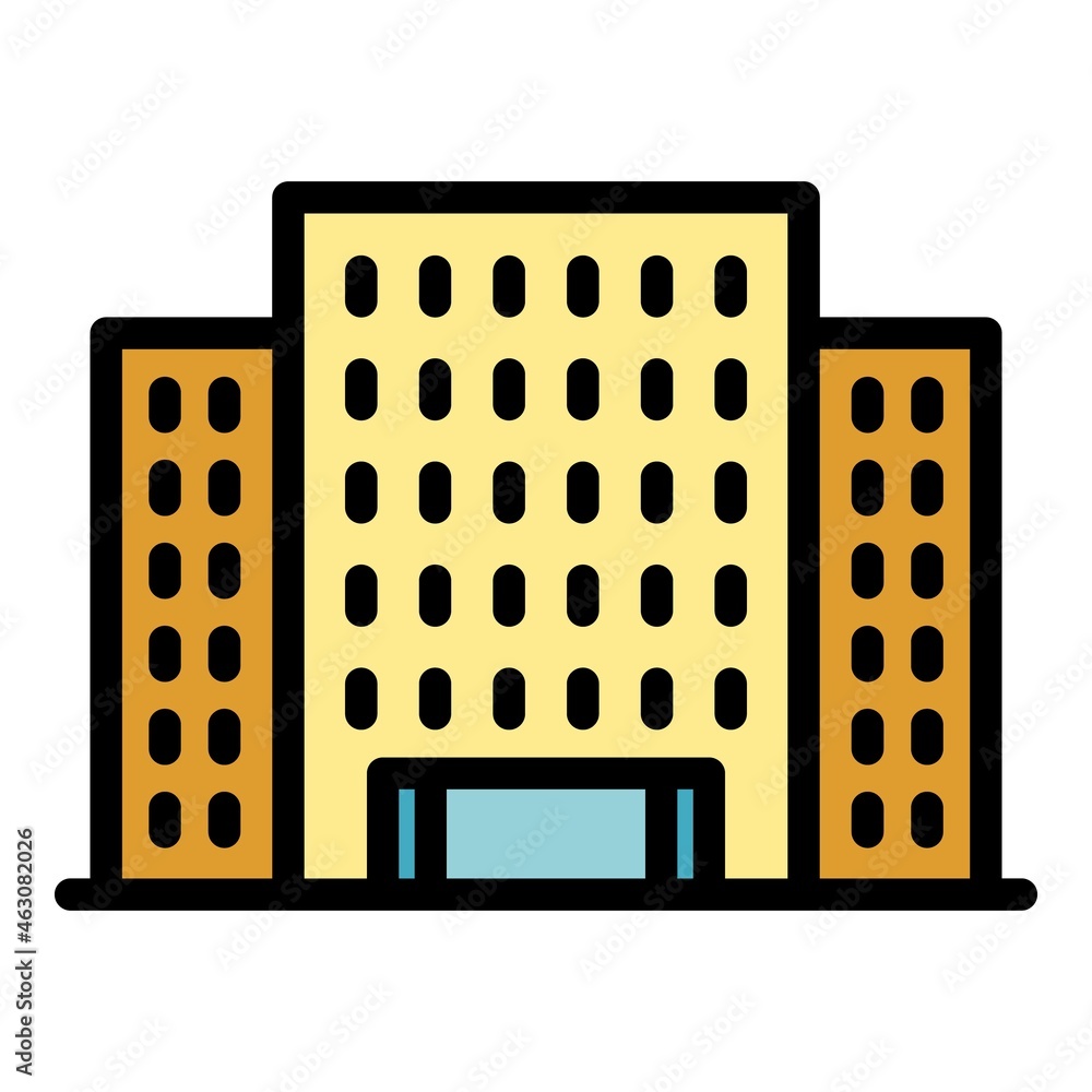 Poster architecture campus icon. outline architecture campus vector icon color flat isolated