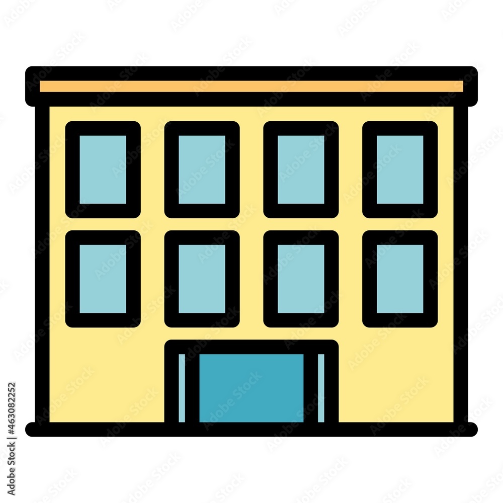 Poster front campus icon. outline front campus vector icon color flat isolated