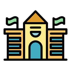 Student campus icon. Outline Student campus vector icon color flat isolated