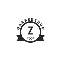Letter Z Vintage Barber Shop Badge and Logo Design Inspiration