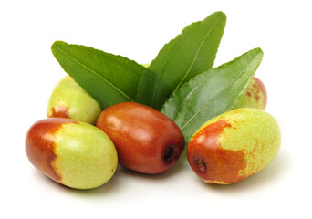 jujube or chinese date on white background