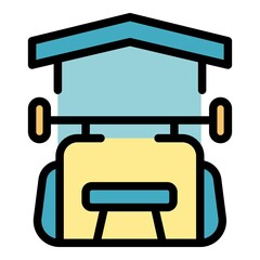 Body gym home icon. Outline body gym home vector icon color flat isolated