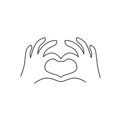 Obraz premium Hands making sign heart by fingers, isolated on white background.