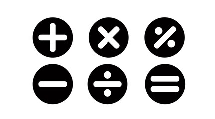 Math Symbol Set. Vector isolated editable flat illustration