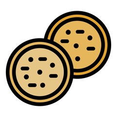 Cookie molds cake icon. Outline Cookie molds cake vector icon color flat isolated