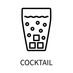 Line Icon Cocktail In Simple Style. Vector sign in a simple style isolated on a white background.