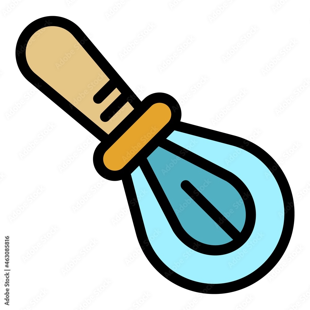 Poster handle mixer icon. outline handle mixer vector icon color flat isolated