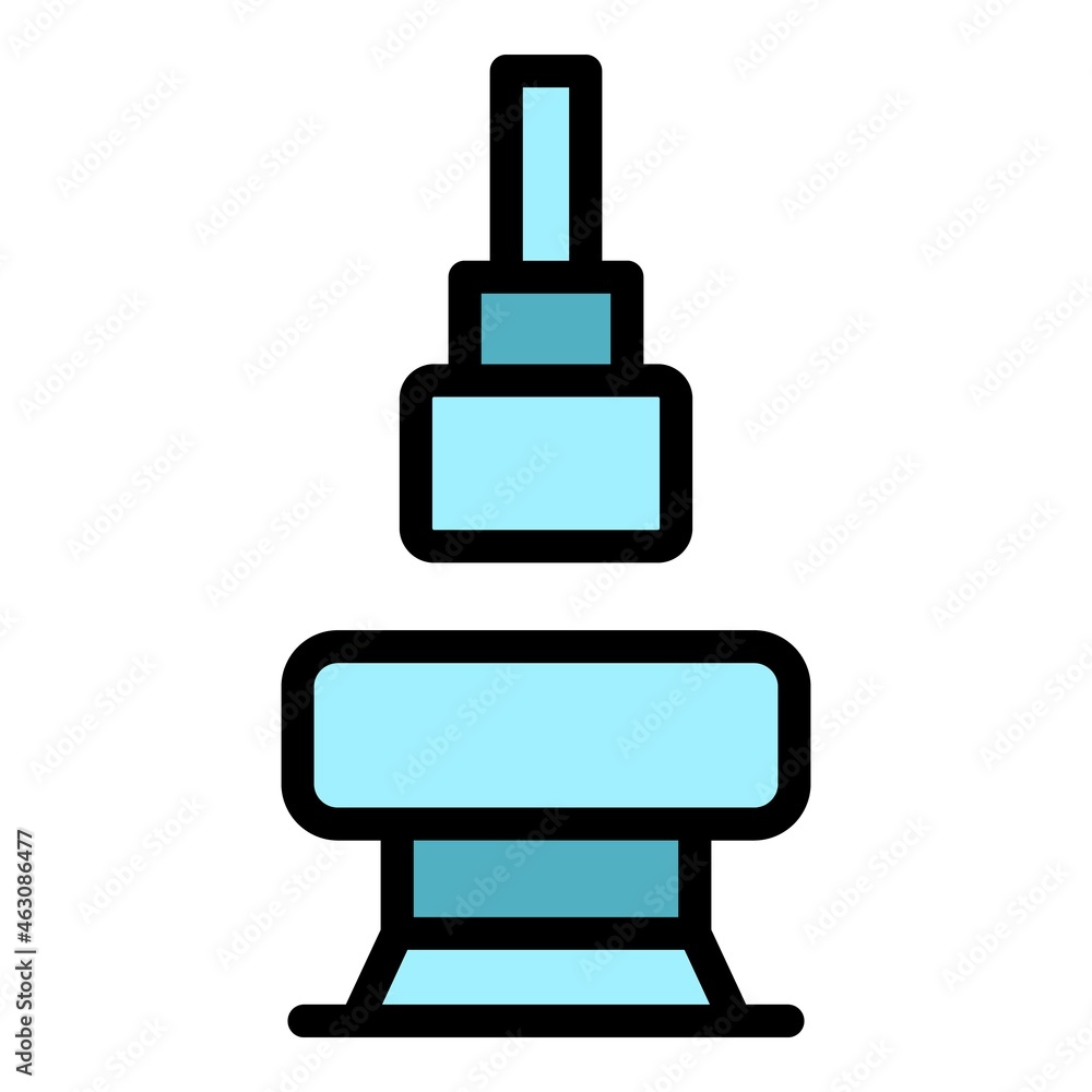 Poster mechanical press machine icon. outline mechanical press machine vector icon color flat isolated