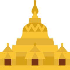 shwedagon pagoda flat icon