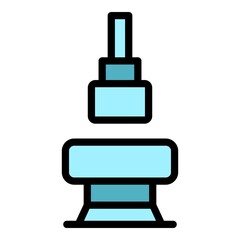 Obraz premium Mechanical press machine icon. Outline mechanical press machine vector icon color flat isolated
