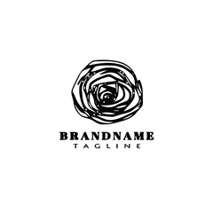 flower logo cartoon icon design template black isolated graphic illustration