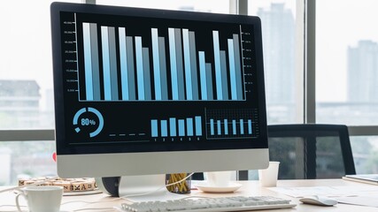 Business visual data analyzing technology by creative computer software