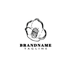 flower logo cartoon icon design template black isolated style illustration